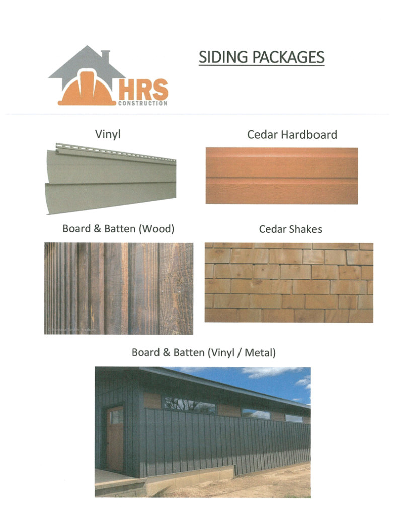 Custom Sheds Siding Packages